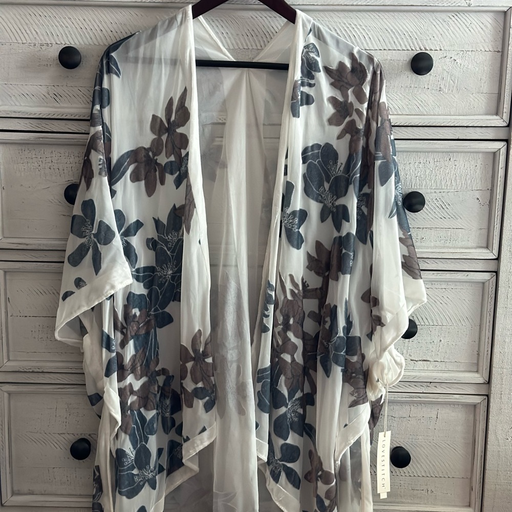 Velvet Flower Kimono One Size